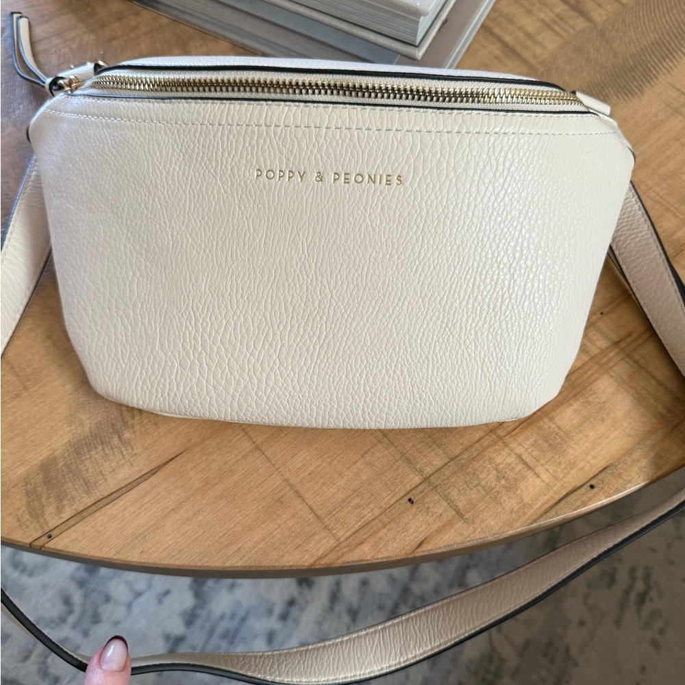 Poppy & Peonies Ivory Crossbody Bag